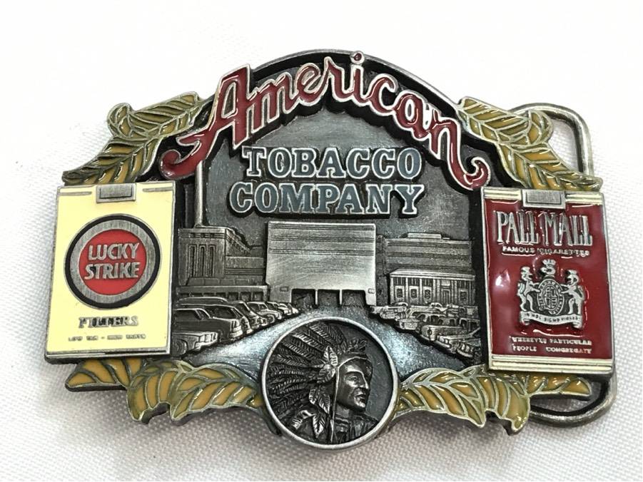 american tobacco co 1988 Siskiyou Buckle Co. “American Tobacco Company” Limited Edition Belt  Buckle - #291 of 3000 Auction