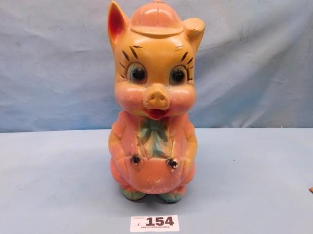 Vintage 1940 39 S Porky Pig Piggy Bank Carnival Prize Chalk Ware